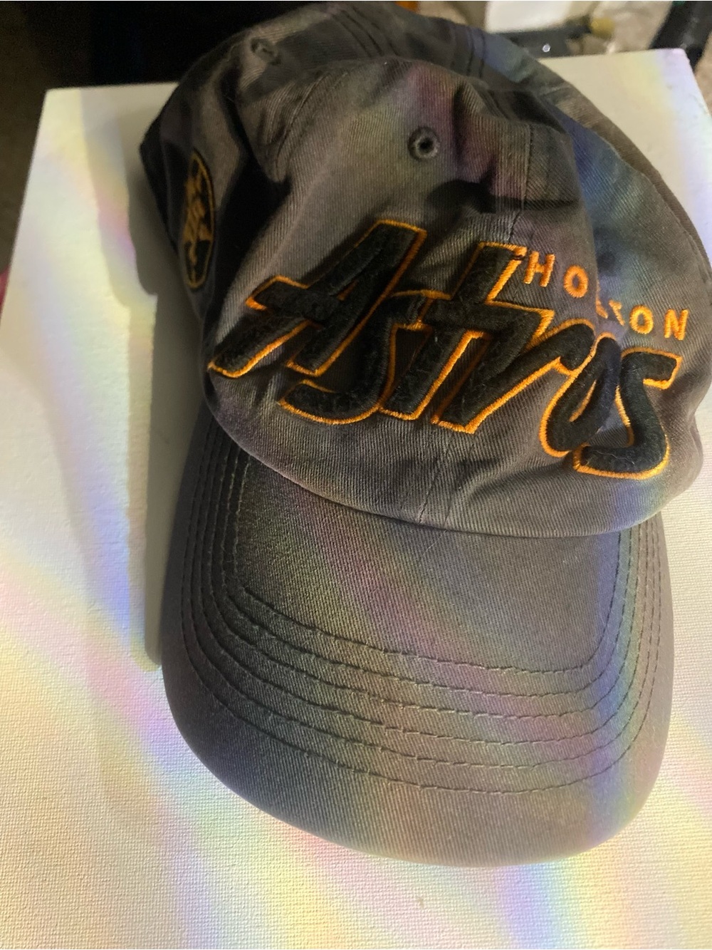 Houston Astro grey vintage baseball cap with Orange Embroidered Logo